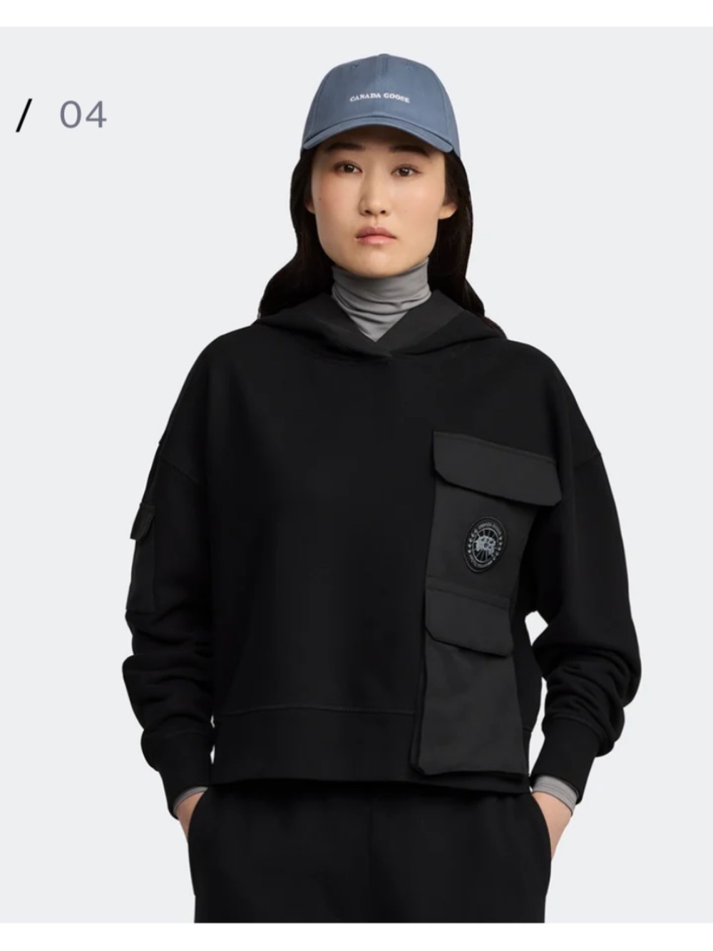 Canada Goose Yates Hoodie Medium Black 100% Cotton Womens New With tag